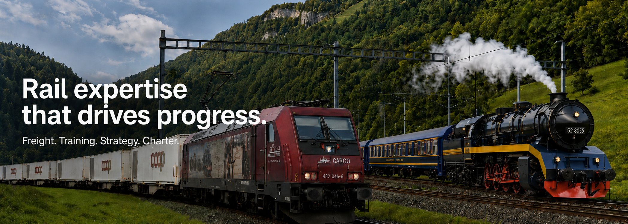 Rail expertise that drives progress. Freight. Training. Strategy. Charter.